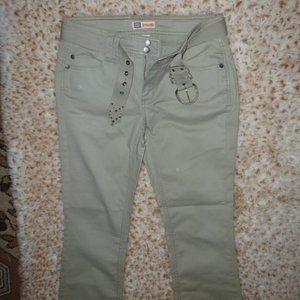 Comfortable Stretch Boot cut pants with a belt